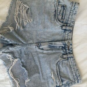 Blank NYC Light Blue Distressed Jean Shorts